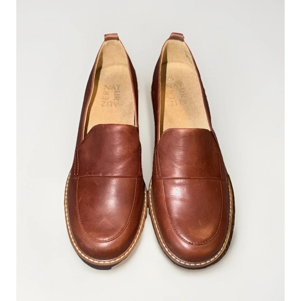 Naturalizer Woman's Darry Lug Sole Loafer Terracotta Leather Size 5.5M - Picture 1 of 8